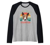 Mon Chien a mangé Mon Plan de Cours Retro Basenji Dog Teacher Manche Raglan