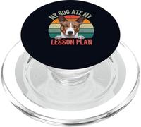 Mon Chien a mangé Mon Plan de Cours Retro Basenji Dog Teacher PopSockets PopGrip pour MagSafe