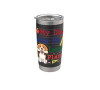 Mon chien Beagle a mangé mes plans de cours avec un papa, une maman et un professeur amusants Gobelet isotherme en acier inoxydable double paroi