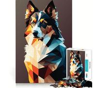 Mon Chien Berger Australien Puzzle de 1000 pièces pour Adolescents Jeu de logique Solide Amusant à Partager Bords Nets Joli Cadeau (38x52cm)