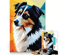 Mon Chien Berger Australien Puzzle Difficile pour Adultes 1000 pièces Think Toy Paisible et Amusant Découpe Nette Pièce d'art de qualité (38x26cm)