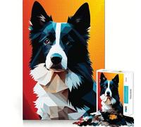 Mon Chien Border Collie Puzzle de 1000 pièces pour Adultes Jeu de logique et de détente Bords Lisses Cadeau spécial (38x52cm)