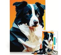 Mon Chien Border Collie Puzzle de 1000 pièces pour Adultes Jeu de logique Fine Silencieux et Amusant Bords Nets Cadeau mémorable (38x26cm)