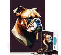 Mon Chien Bouledogue Puzzle de 1000 pièces pour Adultes Jeu de logique et de réflexion Loisirs et Divertissement Bords Lisses Cadeau touchant (38x52cm)