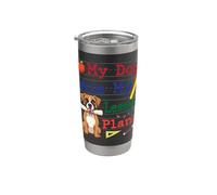 Mon chien boxer a mangé mes plans de cours avec un papa, une maman et un professeur amusants Gobelet isotherme en acier inoxydable double paroi