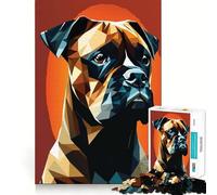 Mon Chien Boxer Puzzle 1000 pièces pour Adultes Jouet de réflexion Anti-anxiété Bords précis Cadeau attentionné (38x52cm)