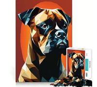 Mon Chien Boxer Puzzle Difficile de 1000 pièces pour Adultes Jeu de logique Solide Moments de complicité Bords Nets (38x26cm)