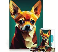Mon Chien Chihuahua Puzzle de 1000 pièces pour Adolescents Jeu intellectuel Moments de complicité Découpe de qualité Cadeau mémorable (38x52cm)