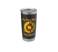 Mon chien Chow Chow est mon rayon de soleil Tournesol Patte Gobelet isotherme en acier inoxydable double paroi