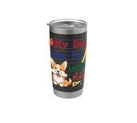 Mon chien Corgi a mangé mes plans de cours avec un papa, une maman et un professeur amusants Gobelet isotherme en acier inoxydable double paroi
