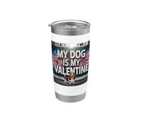Mon chien est ma Saint-Valentin Basset Hound Street Graffiti Gobelet isotherme en acier inoxydable double paroi