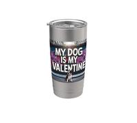 Mon chien est ma Saint-Valentin Boston Terrier Street Graffiti Gobelet isotherme en acier inoxydable double paroi