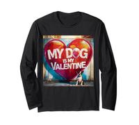 Mon Chien est ma Saint-Valentin Boston Terrier Street Graffiti Manche Longue