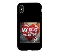 Mon Chien est ma Saint-Valentin English Bulldog Street Graffiti Coque pour iPhone X/XS