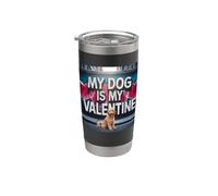 Mon chien est ma Saint-Valentin Golden Doodle Street Graffiti Gobelet isotherme en acier inoxydable double paroi