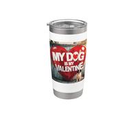 Mon chien est ma Saint-Valentin Saint Bernard Street Graffiti Gobelet isotherme en acier inoxydable double paroi