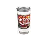 Mon chien est ma Saint-Valentin Teckel Street Graffiti Gobelet isotherme en acier inoxydable double paroi