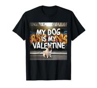 Mon Chien est Mon Amoureux des Chiens de Valentine Pug Street Graffiti T-Shirt