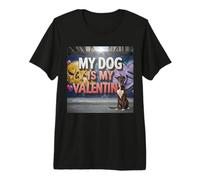 Mon Chien est Mon Amoureux des Chiens Great Dane Street Graffiti pour la Saint-Valentin T-Shirt Haut de Gamme