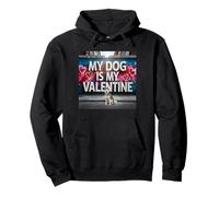 Mon Chien est Mon Amoureux des Chiens Husky Street Graffiti pour la Saint-Valentin Sweat à Capuche