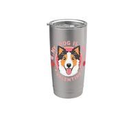 Mon chien est mon Border Collie pour la Saint-Valentin. Passionné de pattes Gobelet isotherme en acier inoxydable double paroi