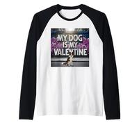 Mon Chien est Mon Graffiti Border Collie Street pour la Saint-Valentin Manche Raglan