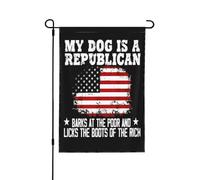 Mon chien est républicain - Drapeau de jardin humoristique et sarcastique, 30 x 45 cm, double face, sans mât