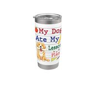Mon chien Golden Retriever a mangé mes plans de cours : papa, maman, professeur Gobelet isotherme en acier inoxydable double paroi