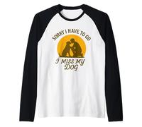 Mon Chien me Manque Désolée de Devoir opter pour Vintage Sunset Love Manche Raglan