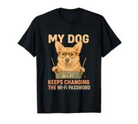 Mon chien n'arrête pas de changer le mot de passe Wi-Fi Internet Corgi Nerd T-Shirt
