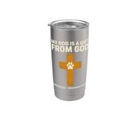 Mon chien vient de Dieu, évidemment, Dog Mom Faith Gobelet isotherme en acier inoxydable double paroi