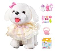 Mon Chiot Robot Réaliste, Chant Musical, Danse, Peluche Interactive, Promenade Le Long du Chiot, Dialogue Vocal, Simulation de Repas, Performance de Poirier Rechargeable Battery Princess Dog