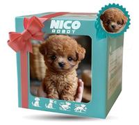 Mon chiot robot réaliste intelligent agit comme un vrai chien, animal robotique interactif pour adultes, amoureux des animaux, marche, aboiement, queue remuant marron