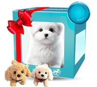 Mon Chiot Robot réaliste, Un Jouet interactif Qui Peut Marcher, aboyer et remuer la Queue. Un Chien Robot Qui se comporte comme Un Vrai Chien, idéal pour Les fêtes et Les Cadeaux. White