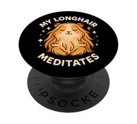 Mon Cochon d'Inde à Poil Long médite de façon drôle et Mignonne PopSockets PopGrip Adhésif