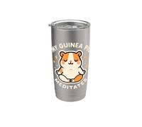Mon cochon d'Inde médite sur le thème des animaux mignons Gobelet isotherme en acier inoxydable double paroi