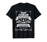 Mon Coeur Appartient À Un Motard Cadeau Pour Une Femme T-Shirt