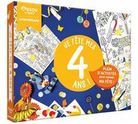 Mon coffret d'artiste - Mon coffret d'anniversaire - Je fête mes 4 ans ! - + pinceaux en bois + crayons de couleurs - Steffie BIDET - Auzou Éditions - Jeux livres objets