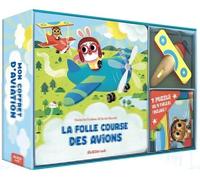 Mon coffret d'aviation - la folle course des avions livre + puzzle 9 pieces - Natacha Godeau - Auzou Philippe Eds - Coffret - Jeux livres objets