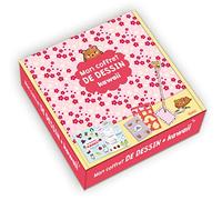 Fleurus – Mon coffret de dessin kawaii – Livre 40 dessins, pochoirs, bloc-notes, crayon