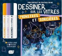 Mon coffret de feutres craie - dessiner sur les vitres monstres et sorcières Atelier Cloro (Auteur)