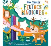 Mon Coffret Feutres Magiques - Avec Un Livre De 24 Pages De Dessin Et De Coloriage, Des Pochoirs Pour Créer Des Motifs, Des Stickers, 5 Feutres Colorés + 1 Feutre Magique = 10 Couleurs