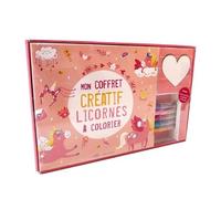 Mon coffret créatif - Licornes à colorier Un livre de coloriage, 5 feutres et 3 pochoirs - Collectif - Mila Boutan Eds - Coffret - Jeux livres objets