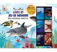 Mon coffret livre et jeu de mémoire des animaux marins: Incluant 1 livre de 64 pages et 1 jeu mémoire de 48 cartes