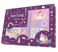 Mon Coffret Papeterie Licornes - Avec 1 Joli Carnet, 1 Crayon, 1 Gomme Arc-En-Ciel, Des Strass, Des Stickers, Des Pochoirs