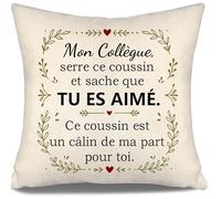 Mon collègue serre ce coussin et sache que tu es aimé Ce coussin est un câlin de ma part pour toi Housses de coussin pour collègues Cadeau d'appréciation Cadeau d'anniversaire Cadeau de Noël(collègue)