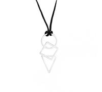 Mon collier d’homme à forme géométrique Triangle rond Colliers carrés pendentifs Chaîne en corde de cire Bijoux de mode pour fêtes