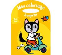 Mon coloriage à emporter - Loup mobylette - Album à colorier avec poignée - Dès 2 ans
