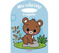 Mon coloriage à emporter - Ours brun- Album à colorier avec poignée - Dès 3 ans