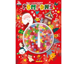 Mon coloriage pompons - Noël - Coloriage - Pompons multicolores - colle - activités - Bricolage - 4 ans